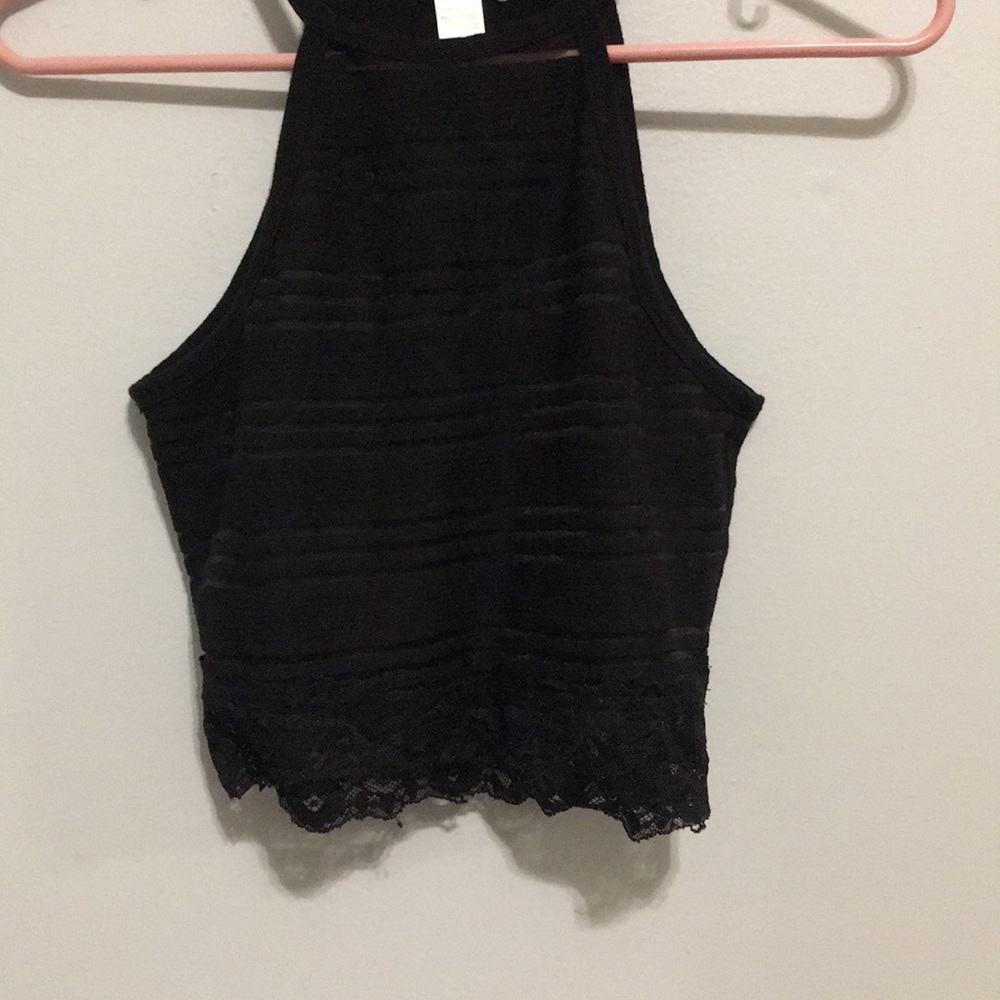 Black Lacey crop top